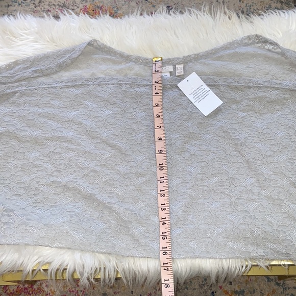 Logo by Lori Goldstein Lace Cover Up Top Chiffon Long sleeves size  XL/1X Rare - Picture 10 of 15